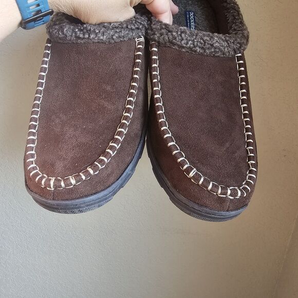 Dearfoams Coffee Dark Brown Men's Memory Foam Clog Slippers Size 11-12 - Picture 4 of 6